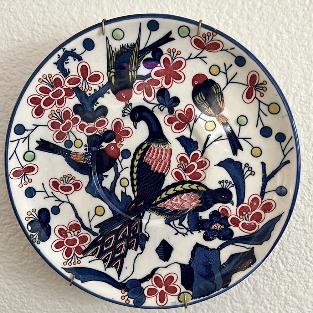 Plates by Empress Haruta, Japan. is Colorful Peacock Birds & Flowers